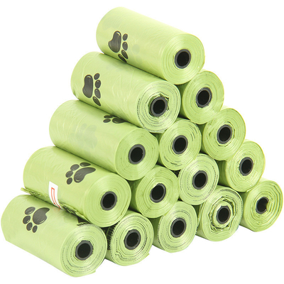 15 PCS/roll 생분해성 애완동물 쓰레기 봉지 티셔츠 봉지