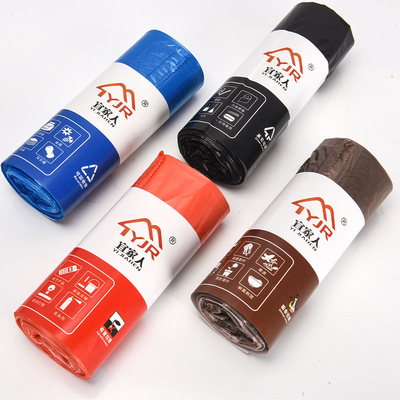 HDPE 소재의 캔 라인러용 편리한 일회용 플라스틱 드래그 스트링 쓰레기 봉지