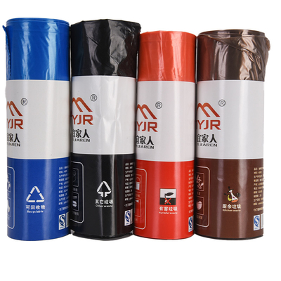 HDPE 소재의 캔 라인러용 편리한 일회용 플라스틱 드래그 스트링 쓰레기 봉지