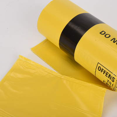 병원 및 클리닉에 맞게 맞춤 인쇄 된 두꺼운 노란색 HDPE 의료 폐기물 봉지