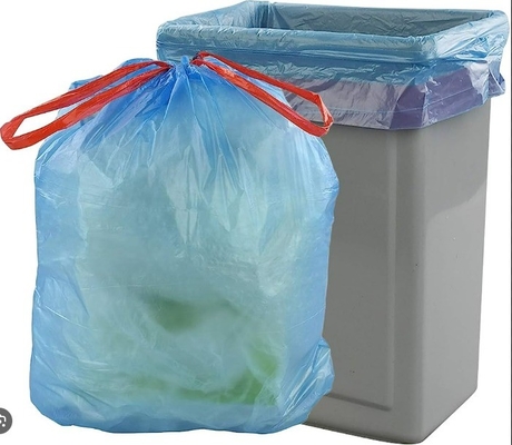 HDPE 소재와 5-50m 두께의 13 갤런의 생분해 가능한 드래그스트링 쓰레기 봉지
