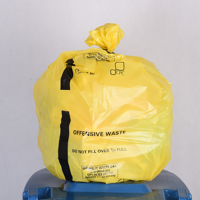 맞춤형 로고 HDPE 바이오 위험 임상 폐기물 노란색 의료 폐기물 가방 OK 콤포스트 인증