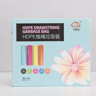 60 리터 드래그스트링 쓰레기 봉지 HDPE/LDPE/LLDPE 시장 인증