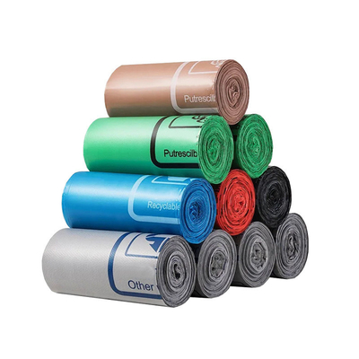 티셔츠 손잡이 HDPE/LDPE 재료 구조를 위한 롤에 있는 플라스틱 쓰레기 쓰레기 봉지