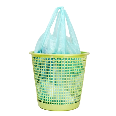 티셔츠 손잡이 HDPE/LDPE 재료 구조를 위한 롤에 있는 플라스틱 쓰레기 쓰레기 봉지