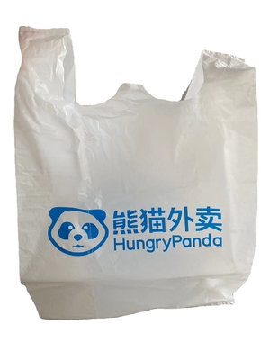 HDPE/LDPE/LLDPE 소재의 레스토랑 테이크아웨이를 위한 사용자 지정 로고 티셔츠