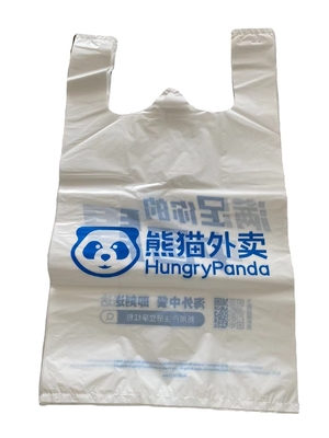 HDPE/LDPE/LLDPE 소재의 레스토랑 테이크아웨이를 위한 사용자 지정 로고 티셔츠