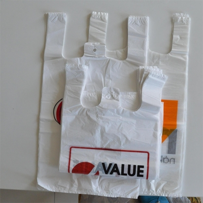 맞춤형 로고 HDPE 오프셋 인쇄 티셔츠 가방