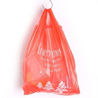 HDPE/LDPE 티셔츠 오프셋 인쇄 표면 처리 기능이 있는 플라스틱 쇼핑 가방