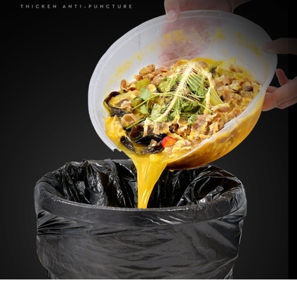 오피스 폐기물 바구니 라인러용 검은 HDPE/LDPE/LLDPE 강성 별 봉인 쓰레기 봉지