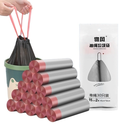 가정용 폐기물 처리 및 위생용 HDPE 드래그스트링 쓰레기 봉지