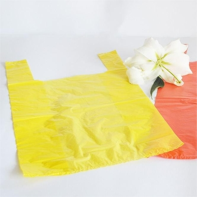 슈퍼마켓 쇼핑용 HDPE 플라스틱 검은 티셔츠 가방