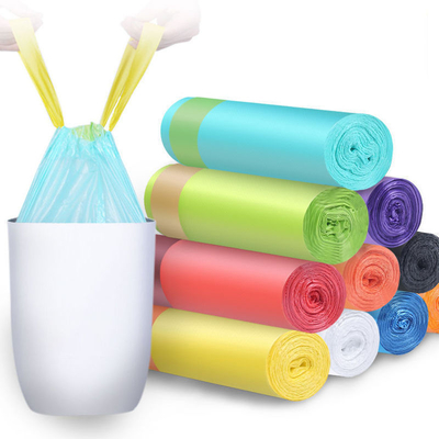 가정 및 사무실 청소 OK 콤포스트 인증을 받은 HDPE 드래그 스트링 쓰레기 봉지 롤
