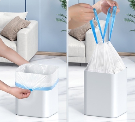 주방 및 사무실 필수품 HDPE/LDPE/LLDPE/MDPE 자동 폐쇄 로프 쓰레기 봉지