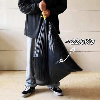 베이지 100L 플라스틱 큰 검은 재사용 쓰레기 봉지 55 갤런 롤과 오프셋 인쇄