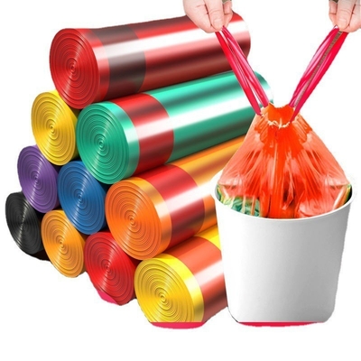 OK 콤포스트 인증 HDPE 사용자 지정 로고 인쇄 드래그 스트링 쓰레기 봉지