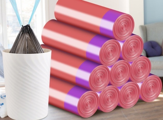 OK 콤포스트 인증 HDPE 사용자 지정 로고 인쇄 드래그 스트링 쓰레기 봉지