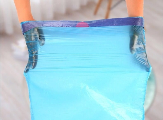 HDPE/LDPE/LLDPE 소재로 된 부엌 쓰레기용 두꺼운 검은색 드래그 스트링 쓰레기 봉지