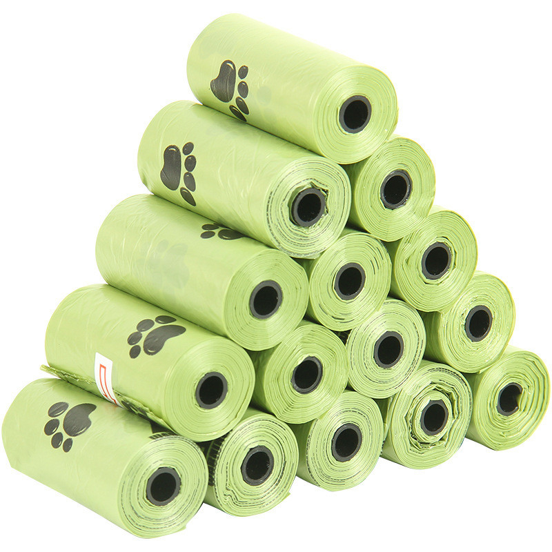 15 PCS/roll 생분해성 애완동물 쓰레기 봉지 티셔츠 봉지