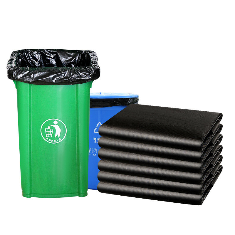 HDPE 계약자 쓰레기 봉지 쓰레기 저장소 가구 작업용 초 두꺼운 검은 쓰레기 봉지