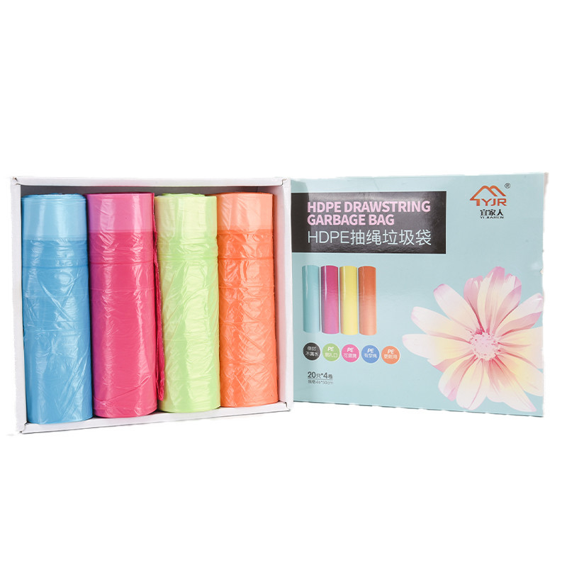 60 리터 드래그스트링 쓰레기 봉지 HDPE/LDPE/LLDPE 시장 인증