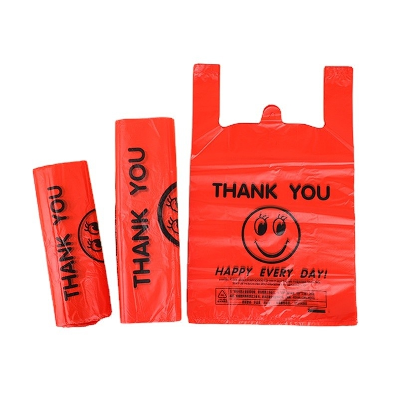 HDPE/LDPE/LLDPE 소재의 레스토랑 테이크아웨이를 위한 사용자 지정 로고 티셔츠